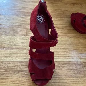 Red suede heels